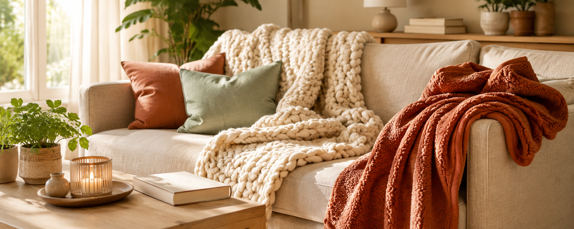 Plaids cocooning chunky knit sherpa